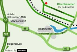 Anfahrt zur Pieper Elektronikschutz GmbH in Bodewöhr, Großrum Regensburg